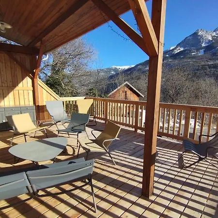 Villa La Terrasse Des Ecrins à Saint-Martin-de-Queyrières Extérieur photo